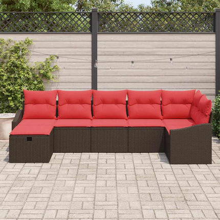 Sofa Sæt med pude med opbevaring Brun polyrattan