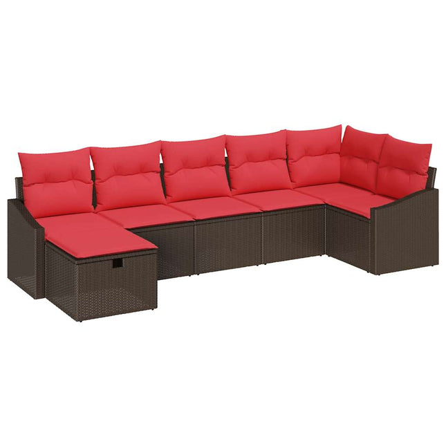Sofa Sæt med pude med opbevaring Brun polyrattan