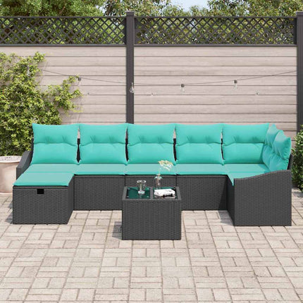 Sofa Sæt med pude med opbevaring 8 pcs polyrattan