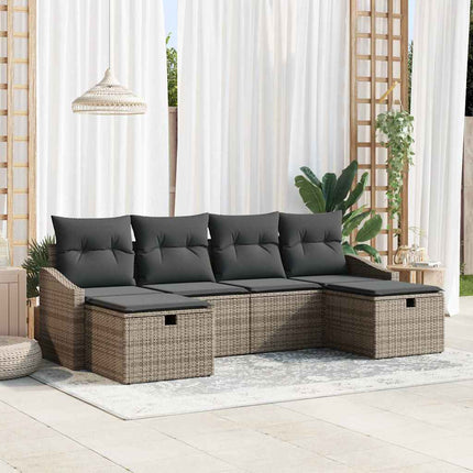 Havesofa Sæt 6 stk. polyrattan