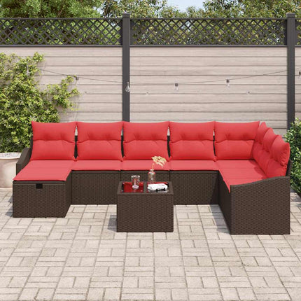 Havesofa Sæt 9 stk. polyrattan