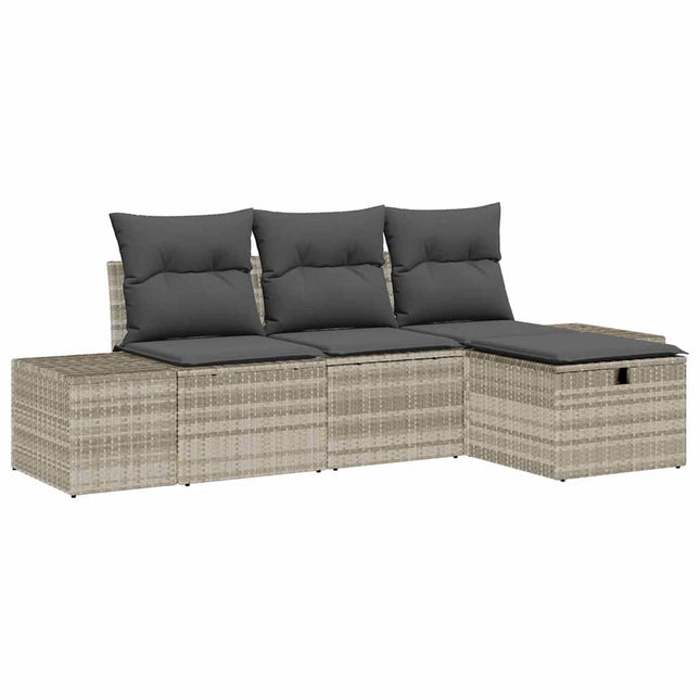 Havesofa Sæt 4 stk. polyrattan