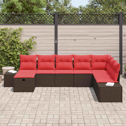 Havesofa Sæt 8 stk. Brun polyrattan