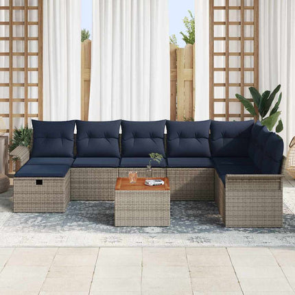Havesofa Sæt 9 stk. Grå polyrattan