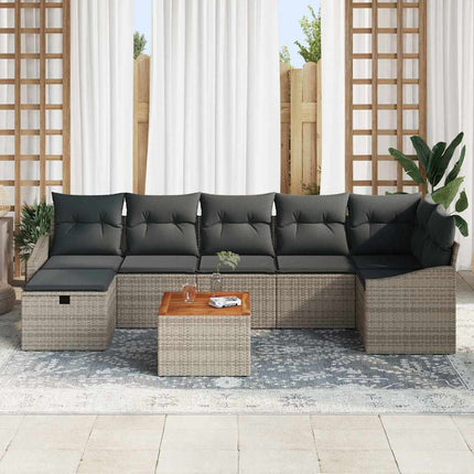 Havesofa Sæt 8 stk. Grå polyrattan