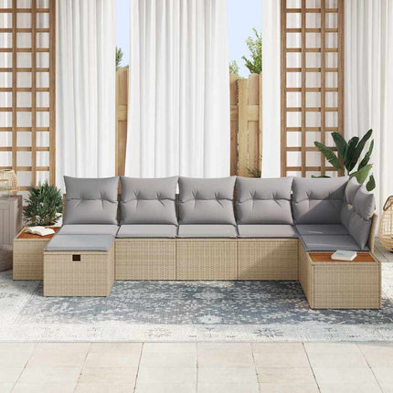Havesofa Sæt 8 stk. Beige polyrattan