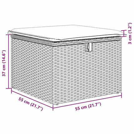 Havesofa Sæt 8 stk. Sort polyrattan