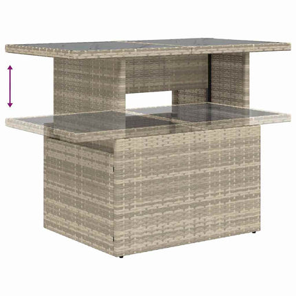 Havesofa Sæt 7 stk. Lysegrå polyrattan