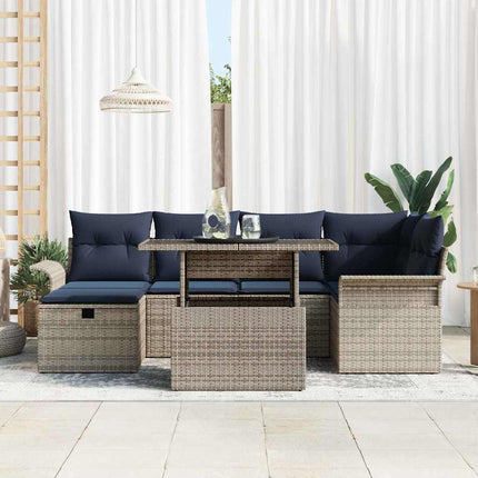 Havesofa Sæt 7 stk. Grå polyrattan