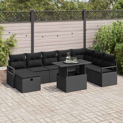 Havesofa Sæt 9 stk. polyrattan