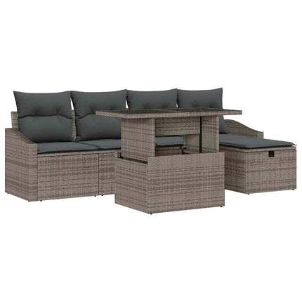 Havesofa Sæt 6 stk. polyrattan