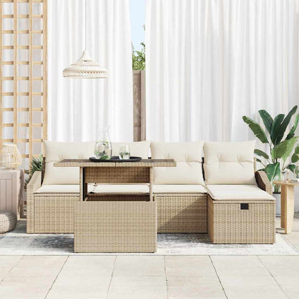 Havesofa Sæt 6 stk. polyrattan