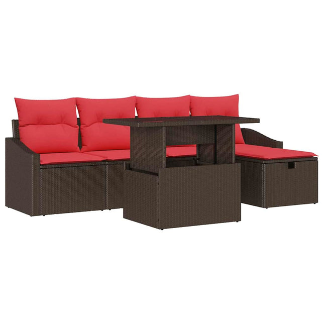 Havesofa Sæt 6 stk. polyrattan
