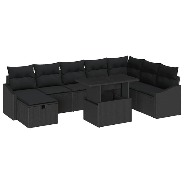 Havesofa Sæt 9 stk. polyrattan