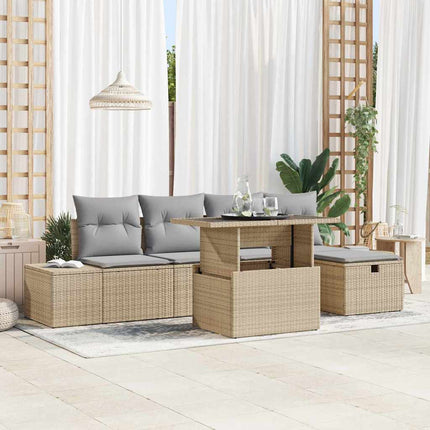 Havesofa Sæt 6 stk. Poly rattan