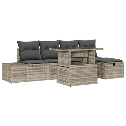 Havesofa Sæt 6 stk. Poly rattan