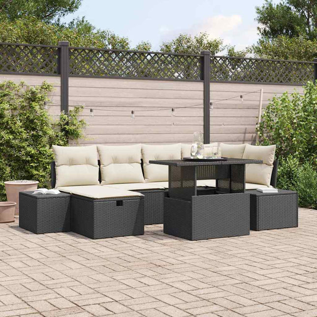 Havesofa Sæt 7 stk. polyrattan