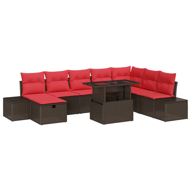Havesofa Sæt 9 stk. polyrattan