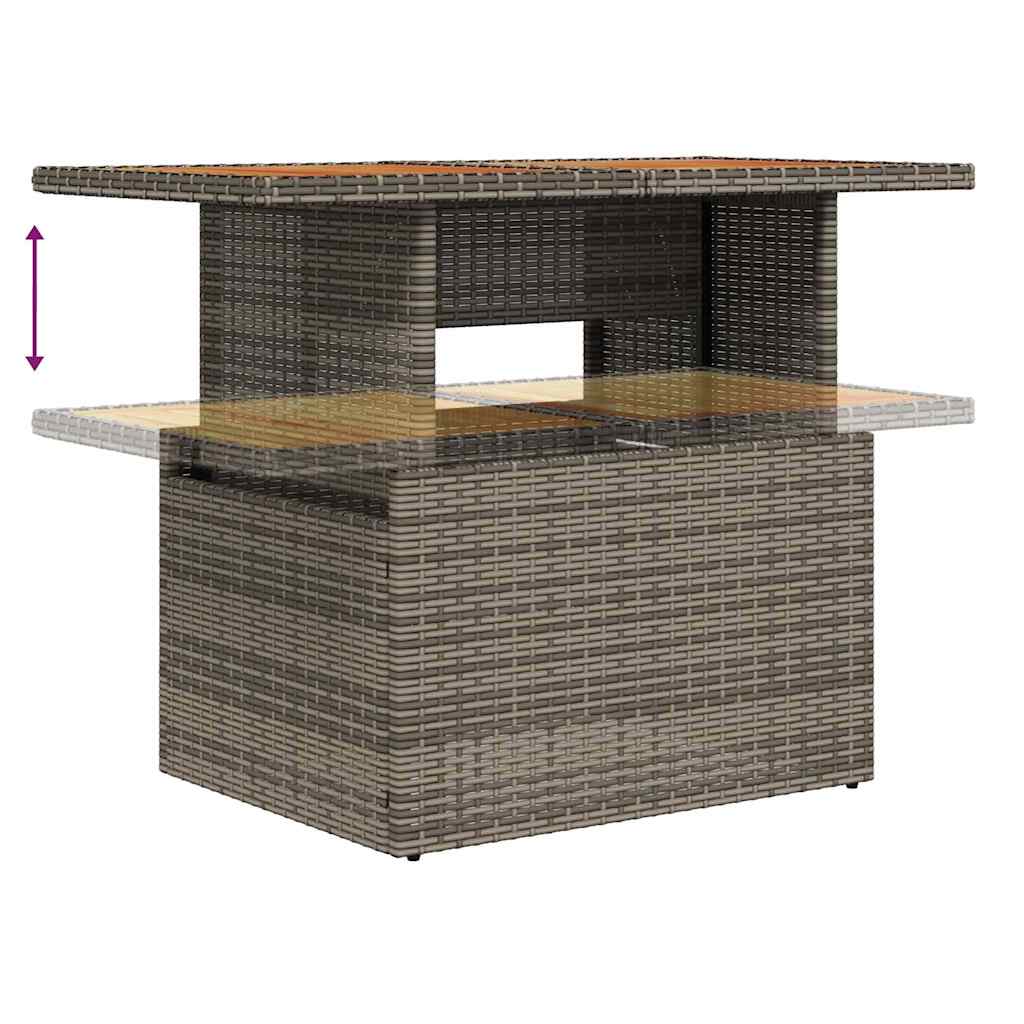 Havesofa Sæt med pude med opbevaring 6 pcs Grå polyrattan