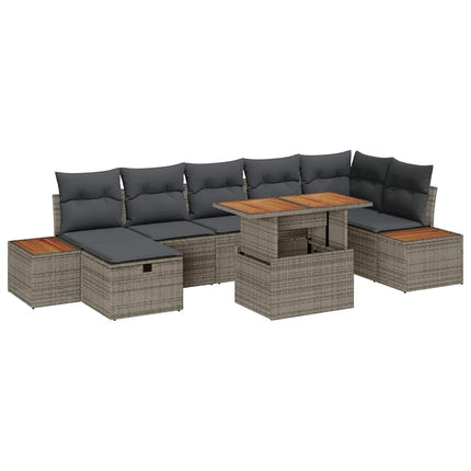Havesofa Sæt 8 stk. Grå polyrattan