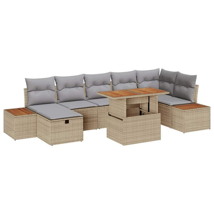 Havesofa Sæt 8 stk. Beige polyrattan