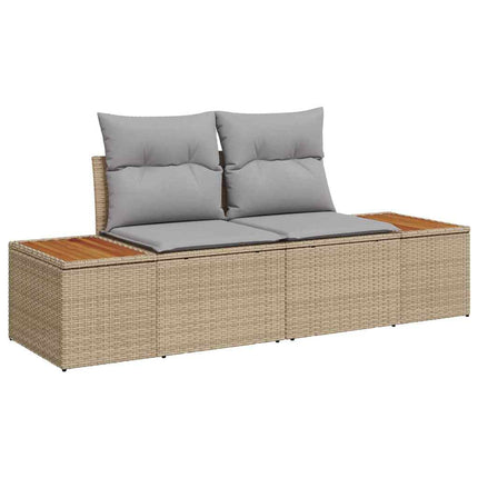 Havesofa Sæt 9 stk. Beige polyrattan