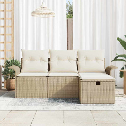 Havesofa Sæt 4 stk. Poly rattan