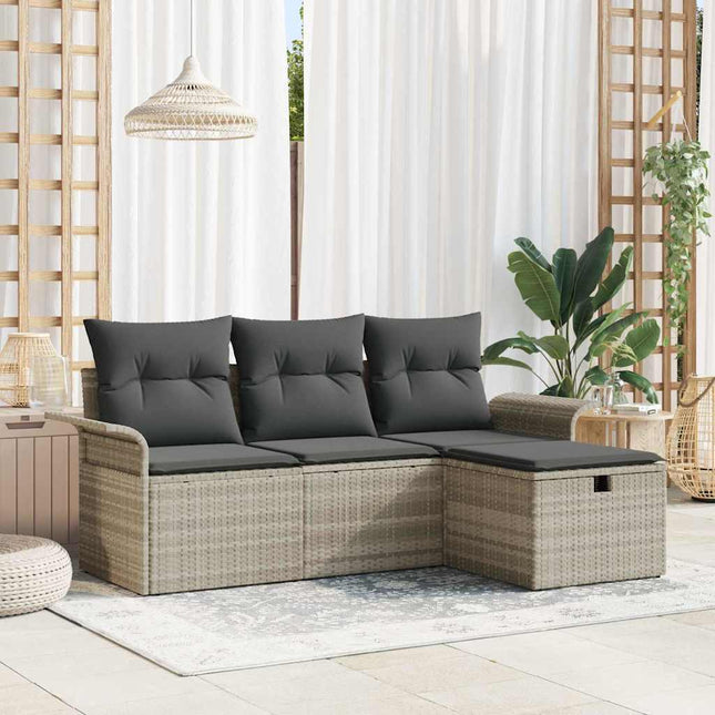 Havesofa Sæt 4 stk. Poly rattan