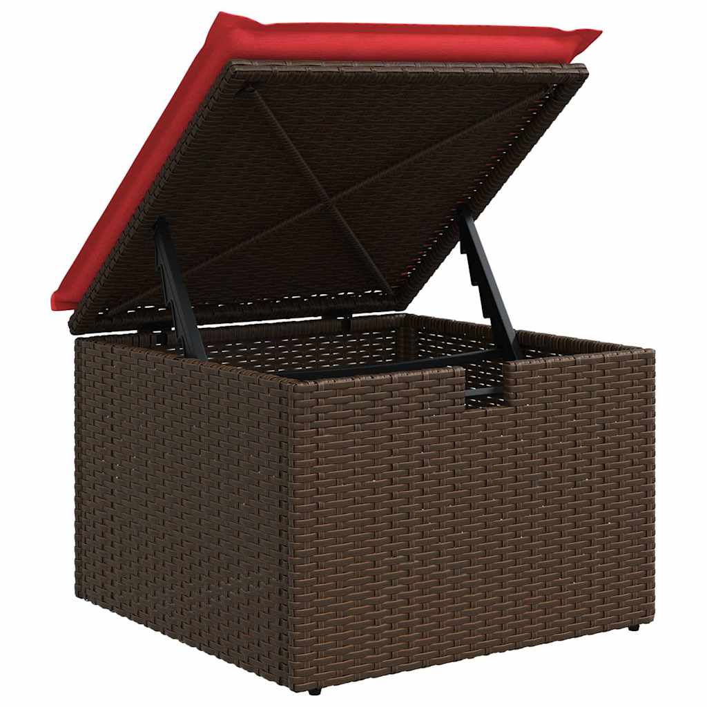 Havesofa Sæt med pude med opbevaring 5 pcs Poly rattan