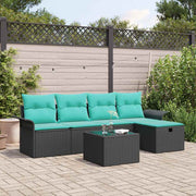 Havesofa Sæt med pude med opbevaring 6 pcs Poly rattan