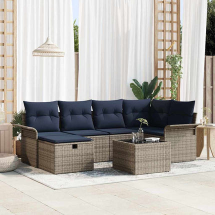 Havesofa Sæt 7 stk. Poly rattan