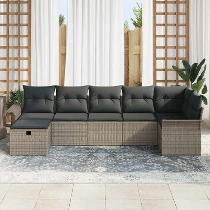 Havesofa Sæt 7 stk. Poly rattan