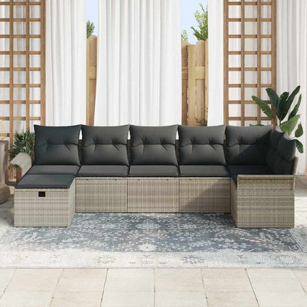 Havesofa Sæt 7 stk. Poly rattan