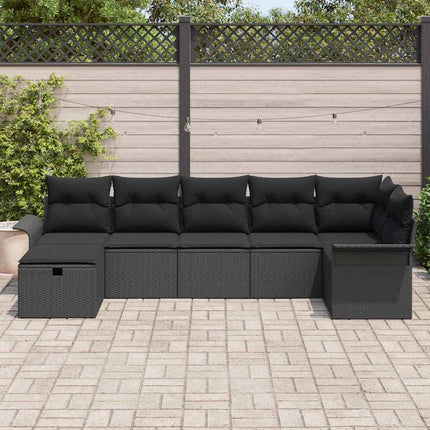 Havesofa Sæt 7 stk. Poly rattan