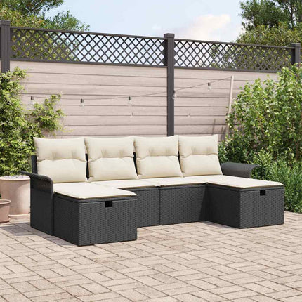 Havesofa Sæt 6 stk. Poly rattan