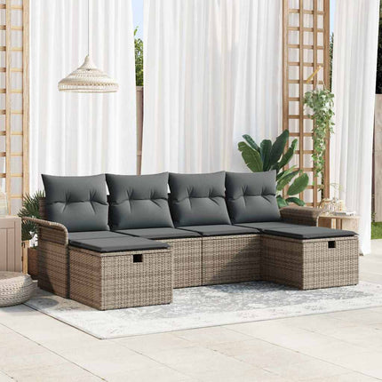 Havesofa Sæt 6 stk. Poly rattan