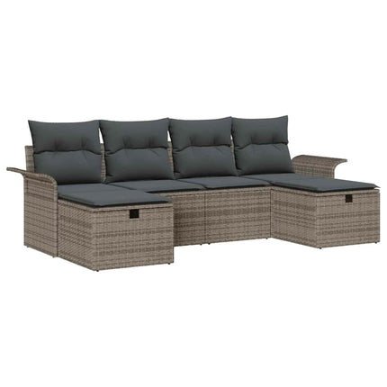 Havesofa Sæt 6 stk. Poly rattan