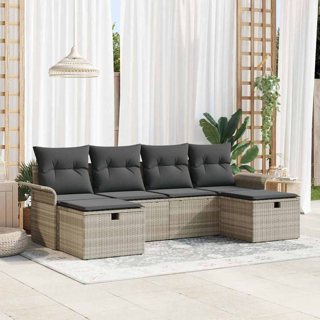 Havesofa Sæt 6 stk. Poly rattan