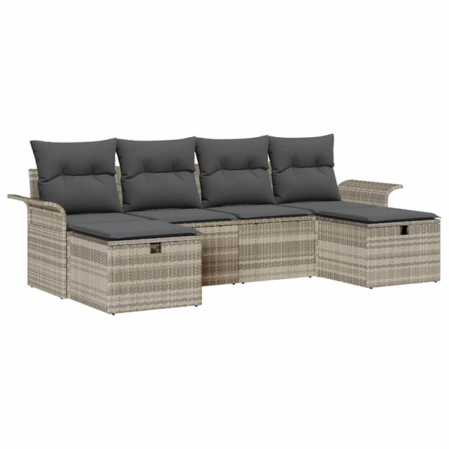 Havesofa Sæt 6 stk. Poly rattan