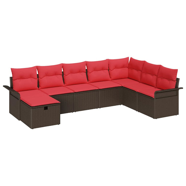 Havesofa Sæt med pude med opbevaring 8 pcs Poly rattan
