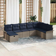Havesofa Sæt med pude med opbevaring 8 pcs Poly rattan