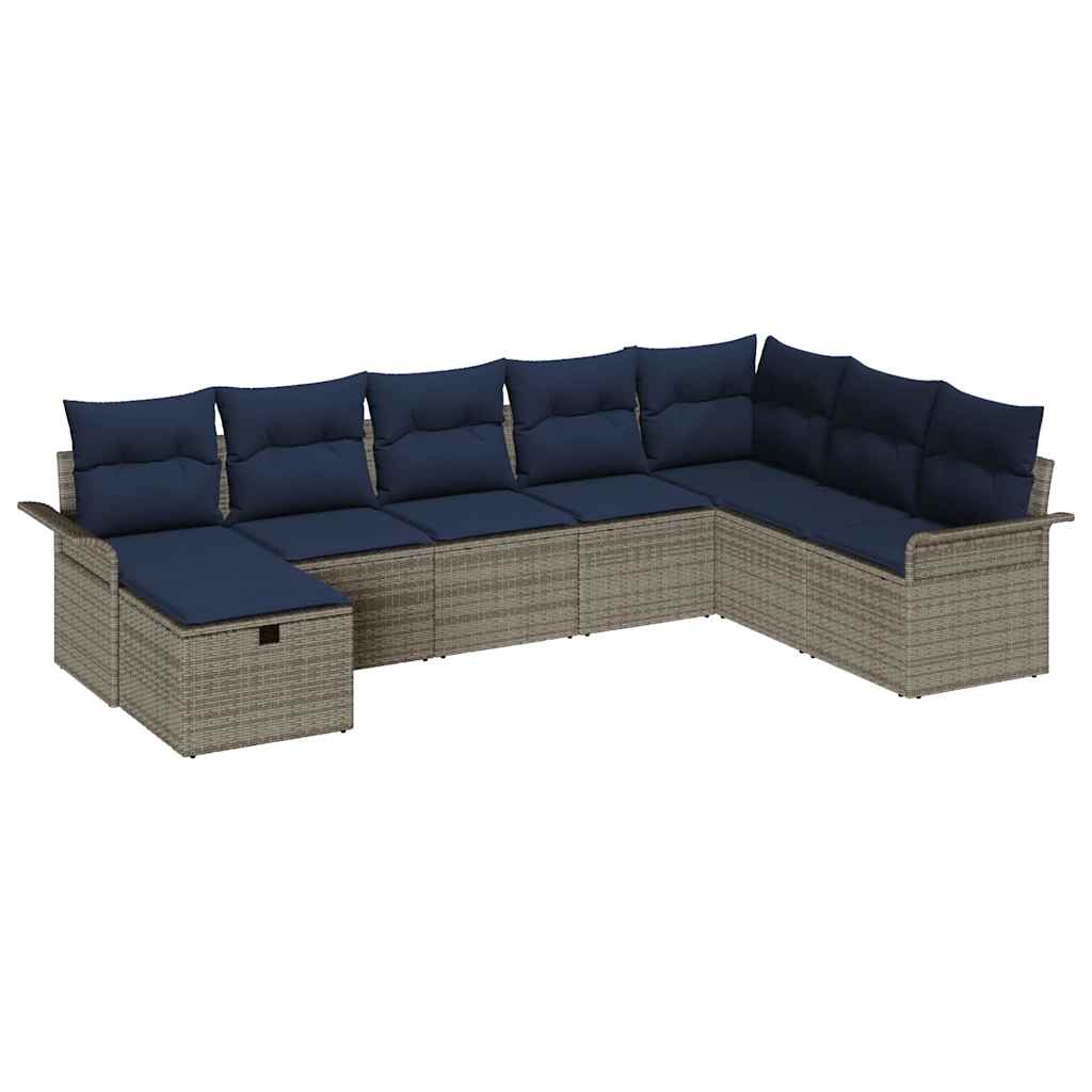 Havesofa Sæt med pude med opbevaring 8 pcs Poly rattan