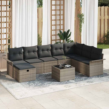 Havesofa Sæt 9 stk. Poly rattan