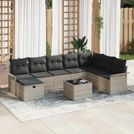 Havesofa Sæt 9 stk. Poly rattan
