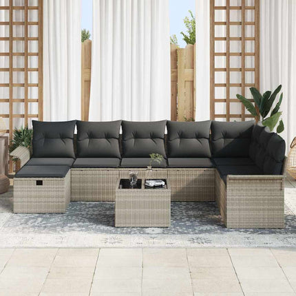 Havesofa Sæt 9 stk. Poly rattan