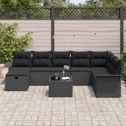 Havesofa Sæt 9 stk. Poly rattan