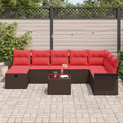 Havesofa Sæt 9 stk. Poly rattan