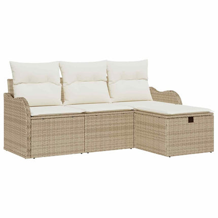 Havesofa Sæt 4 stk. Poly rattan