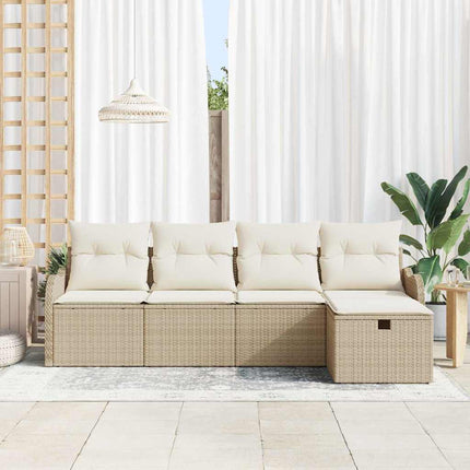 Havesofa Sæt 5 stk. Poly rattan