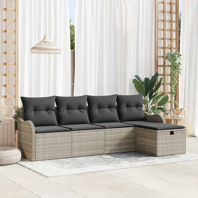 Havesofa Sæt 5 stk. Poly rattan